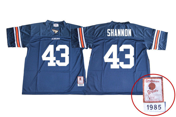 1985 Throwback Youth #43 Ian Shannon Auburn Tigers College Football Jerseys Sale-Navy - Click Image to Close